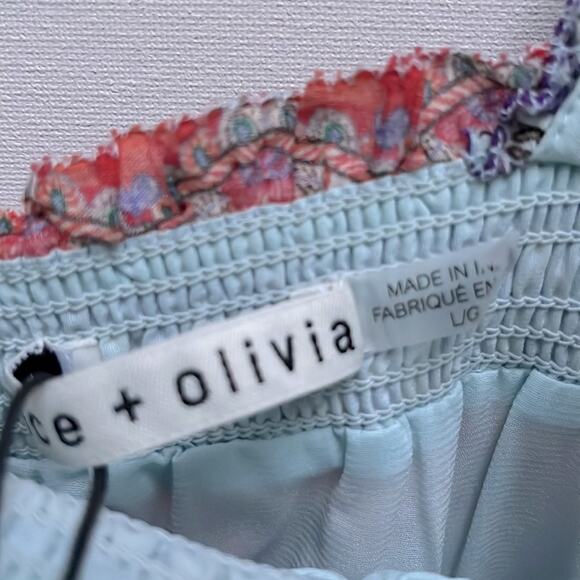 Alice + Olivia Lois Printed Smocked Crop TopIn Ritzymulti Size L NWT - Picture 4 of 11